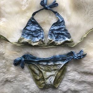Lucky Brand | Tie Dye Halter Bikini Set